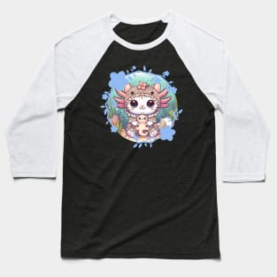 Axolotl Cat Baseball T-Shirt